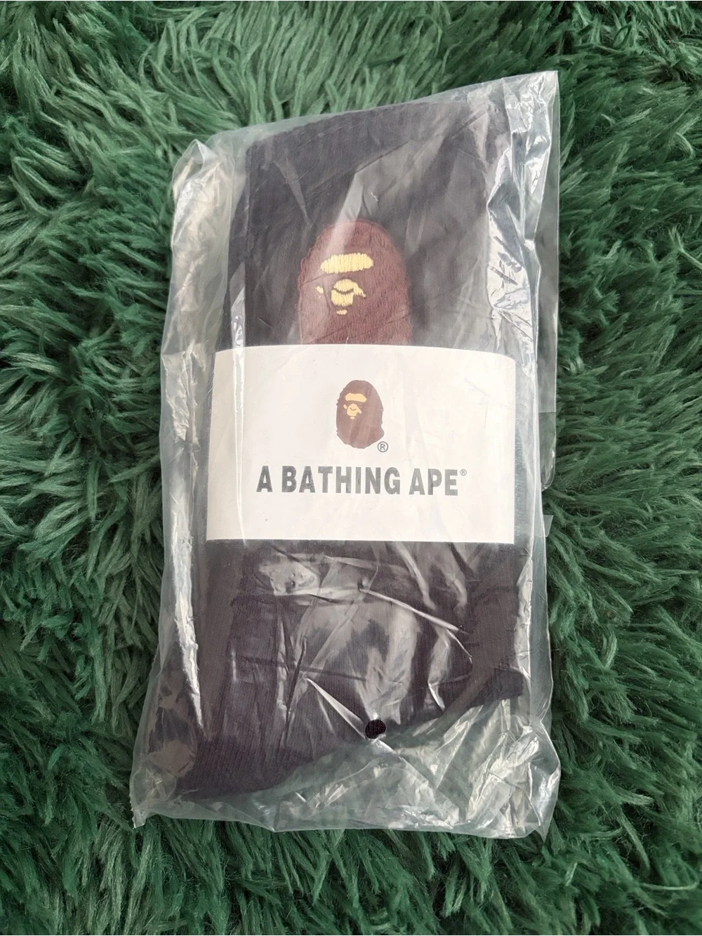 Black Bape Socks with Ape Head Logo